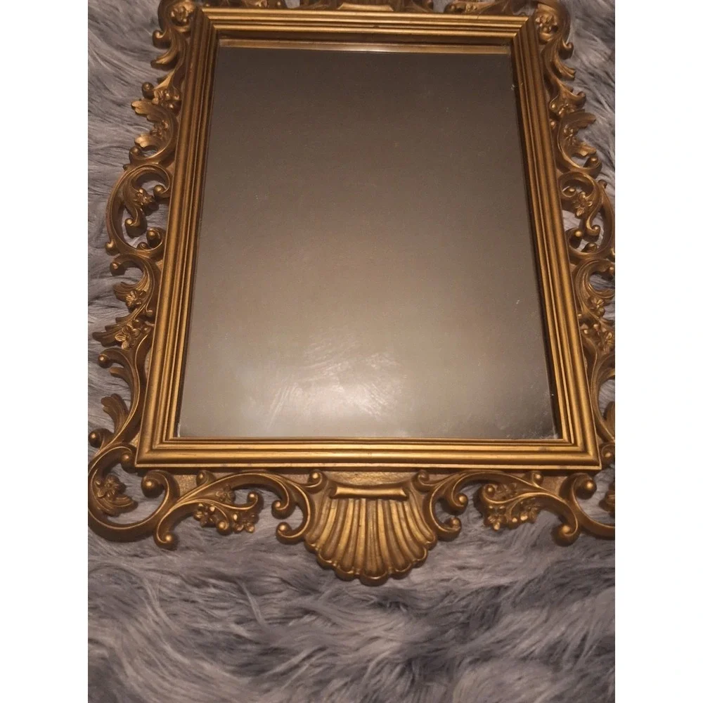 Vintage Ornate Gold Victorian Gothic Mirror